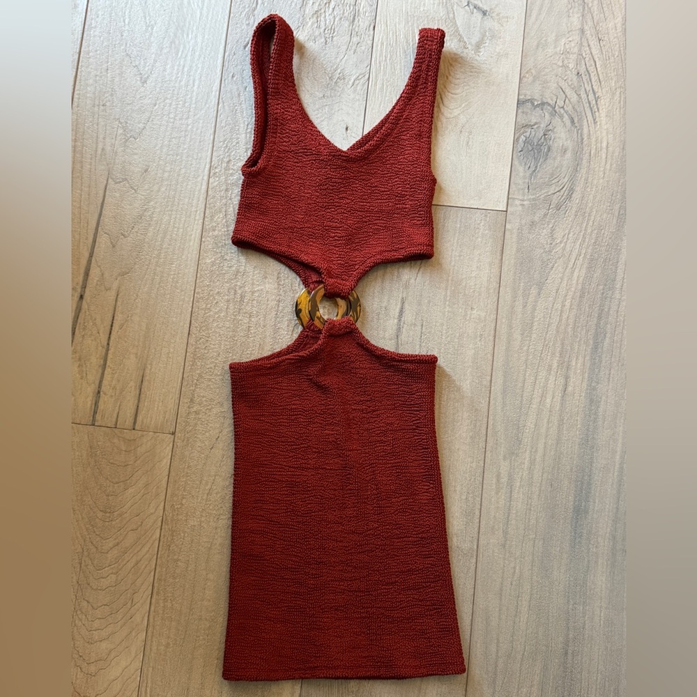 Hunza G Terracotta Knit Dress